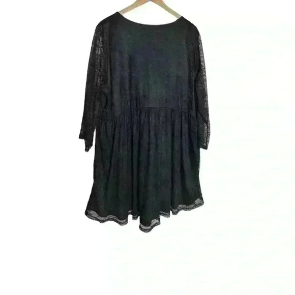 TORRID SUPER SOFT BABYDOLL LACE SCOOP NECK TUNIC 3/4 SLEEVE Black Sz.10 NWOT - Picture 6 of 12